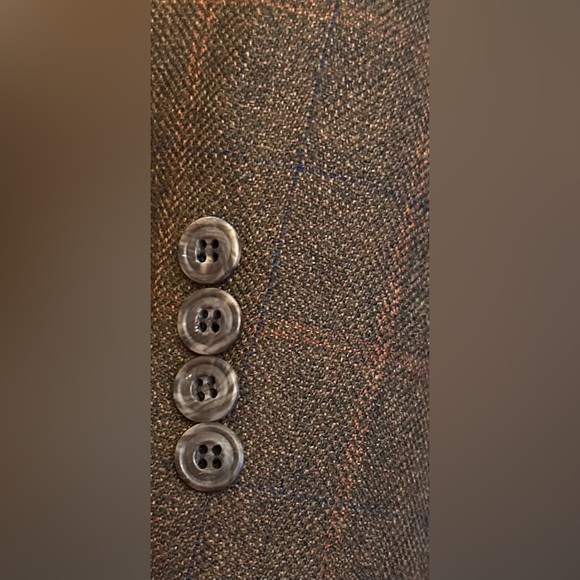 HART SCHAFFNER MARX MENS BLAZER SIZE 42 SPORT COAT BROWN PLAID WINDOWPANE JACKET - Picture 5 of 12